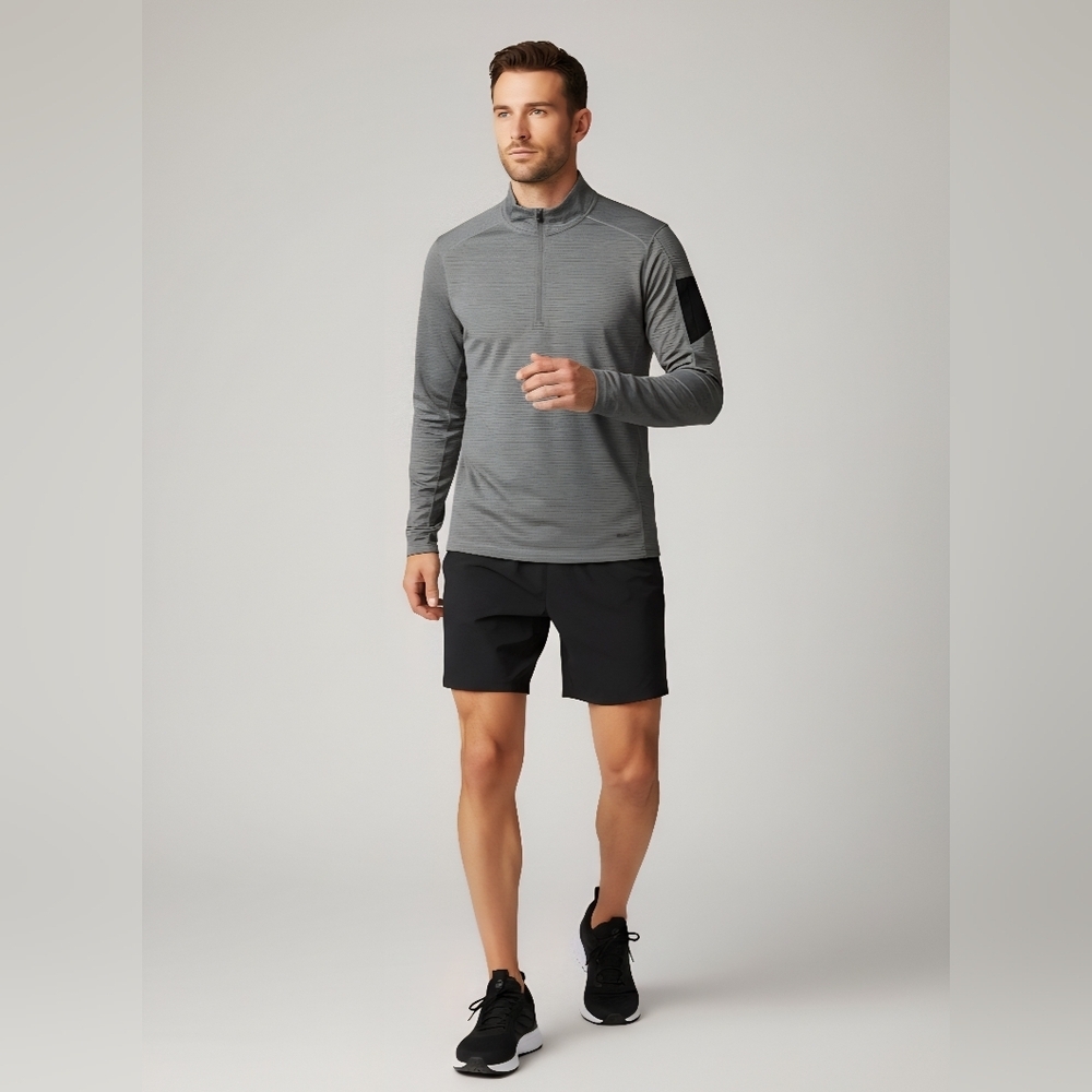 Hind Men Performance 1/4 Zip Green Running Long Sleeve Shirt Gorpcore Sz L/XL